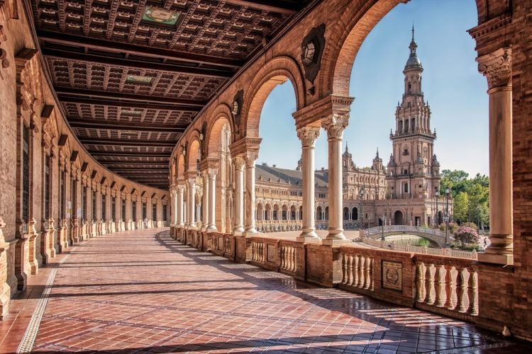 Plaza de Espana in Seville, Andalusia, Spain