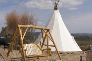 A teepee at Cherry Wood Bed, Breakfast & Barn