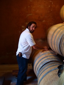 Mr González Sampling Wine from the Barrel 