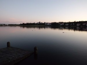 Sun still hanging around at 11pm in August, Rejkjavik, Iceland