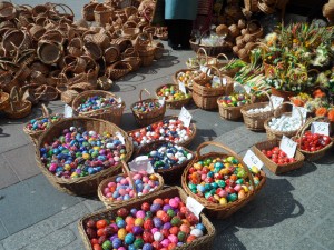 Baskets of cheery eggs and other regulars of the season, Krakow