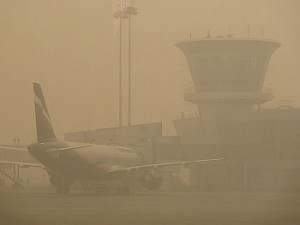 Smoke at Moscow airport
