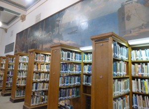 9.Part of the mural in the Hibbing High School library. Dylan said this mural influenced him greatly as a teenager
