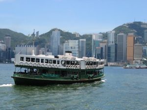 The Star Ferry crossing Victoria Harbour 