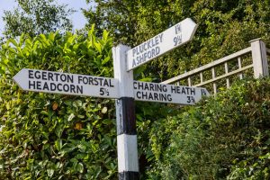 Street sign in Kent, England