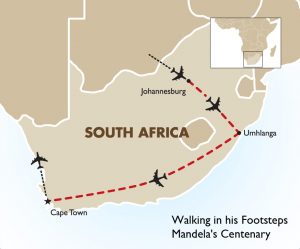 walking in his footsteps - mandelas centenary map