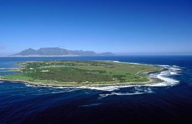 Robben Island with Table Mountain in Background