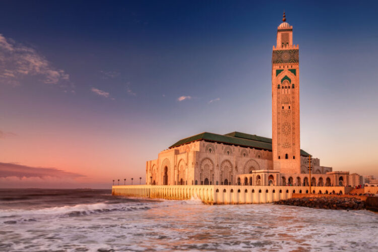 The Hassan II Mosque largest mosque in Morocco.