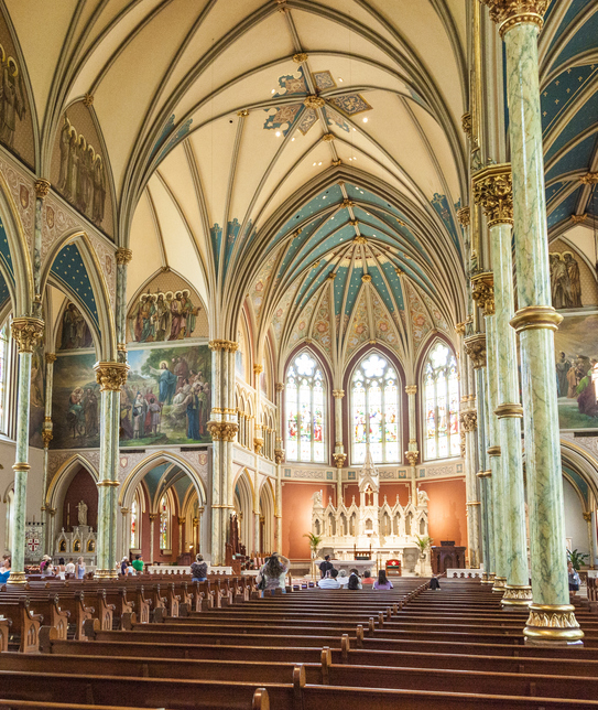 Inside of Church St. John the Baptist in Savannah, USA. The Church is an African-American church that was organized by Andrew Bryan in 1788.