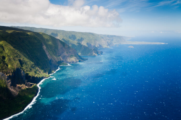 Molokai island coast, Hawaii