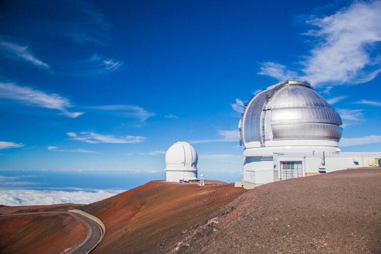 Telescopes on top of Mauna Kea Mountain, Big Island