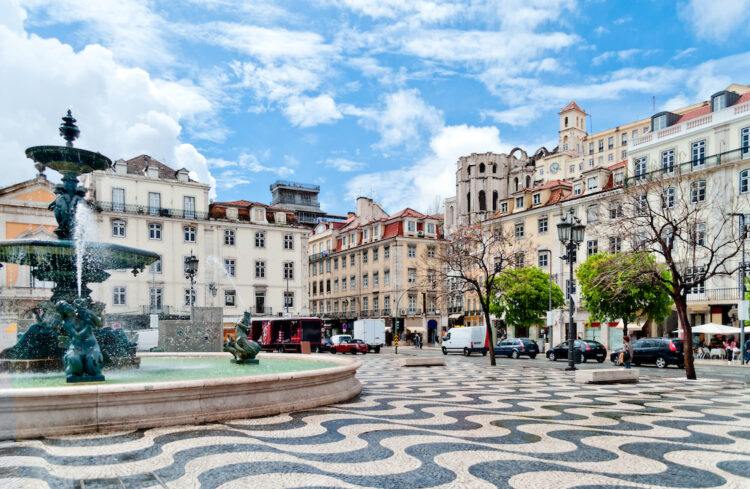 Baixa district in Lisbon, Portugal