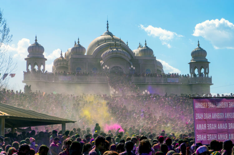 Holi Festival of Colors Party at Sri Sri Radha Krishna Temple