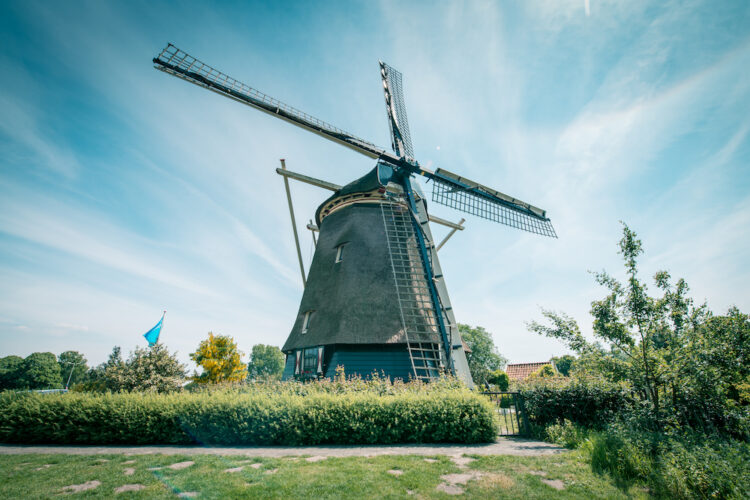 Amstelpark, Amsterdam, the Netherlands, 05/23/2019, Old Dutch windmil