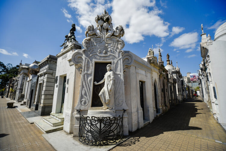  View of the tomb of Rufina Cambaceres (center) at the La Recoleta Cemetery in Capital Federal