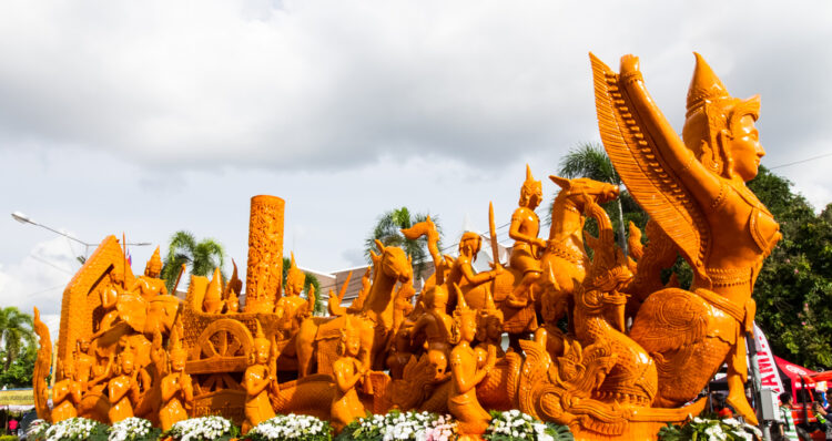 Thai candle festival parade at Ubon Rachatanee