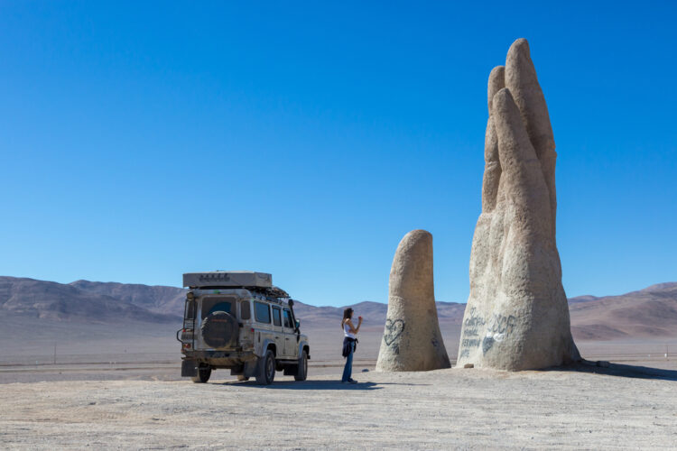 La Mano del Desierto by Chilean sculptor Mario Irarrázabal