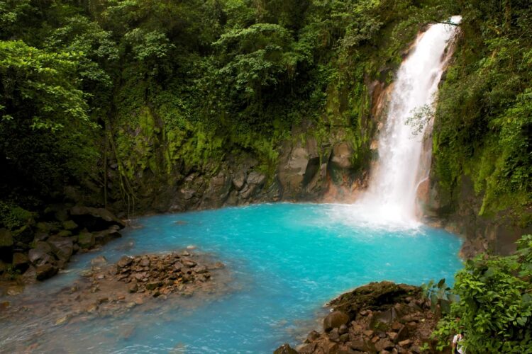 Waterfall In Volcan Tenorio National Park Costa Rica