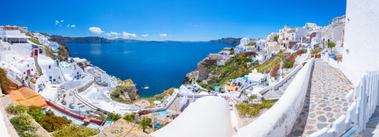 Oia town on Santorini island, Greece.