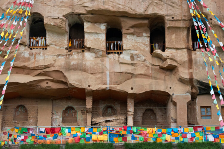 The Horseshoe Temple situated in the China’s Qilian Mountains 