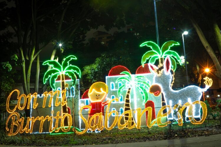 Christmas illumination in the city of Medellín Colombia
