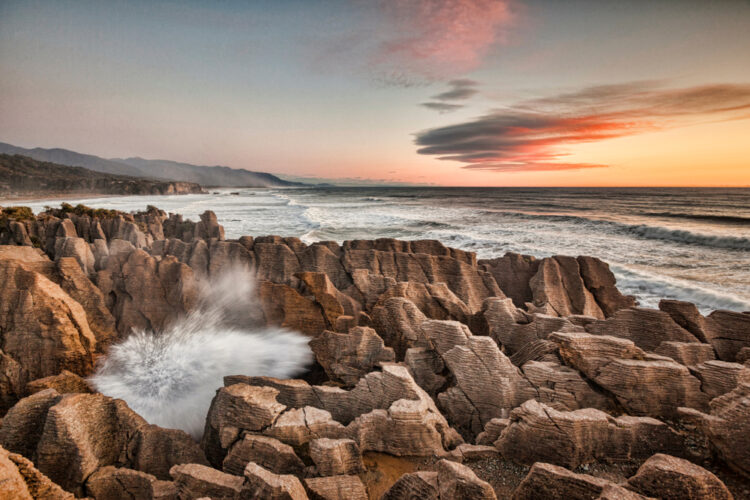 Blowhole at Punakaiki, West Coast, New Zealand