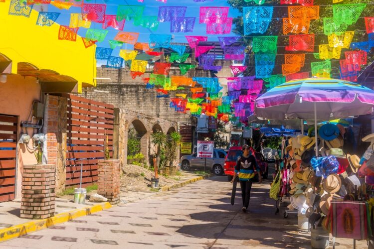 market street in the magic town (pueblo magico) of Sayulita, Nayarit