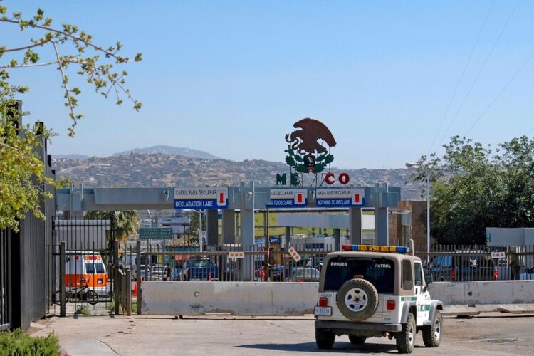 Mexican Border Post at Tecate in California