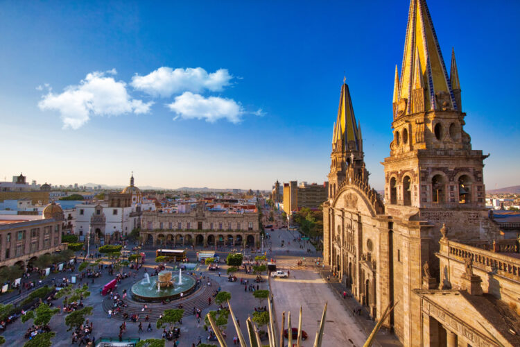 Guadalajara, Jalisc, Mexico-20 April, 2018: Central Landmark Cathedral (Cathedral of the Assumption of Our Lady