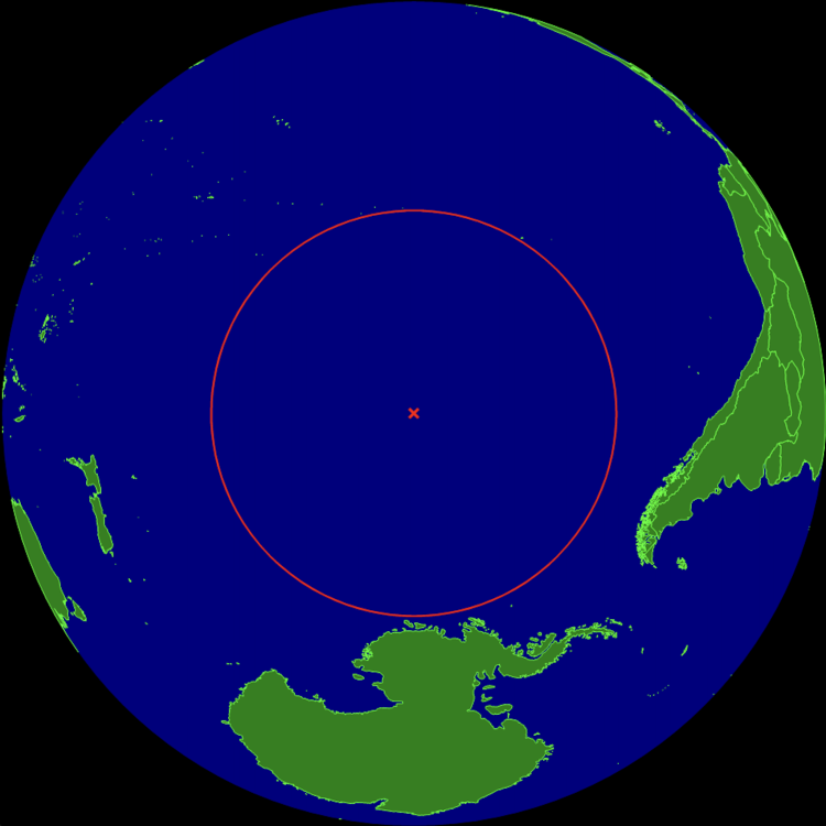 Point Nemo map. Public Domain