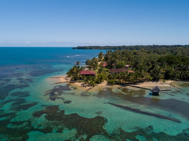 Aerial view of Boca del Drago, Bocas del Toro, Panama