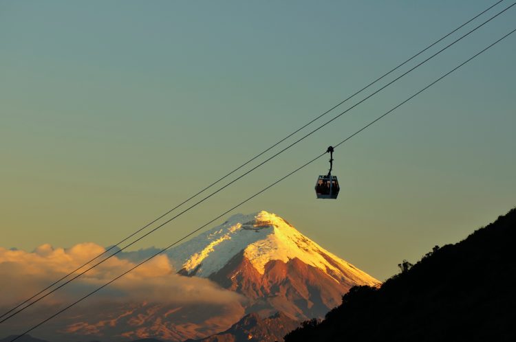 Magnificent View Of The Cotopaxi Volcano From The Cable Car