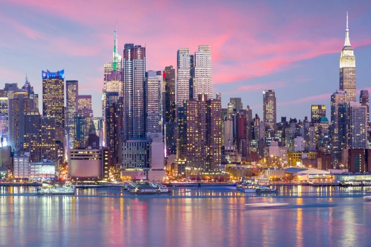 New York City at dusk