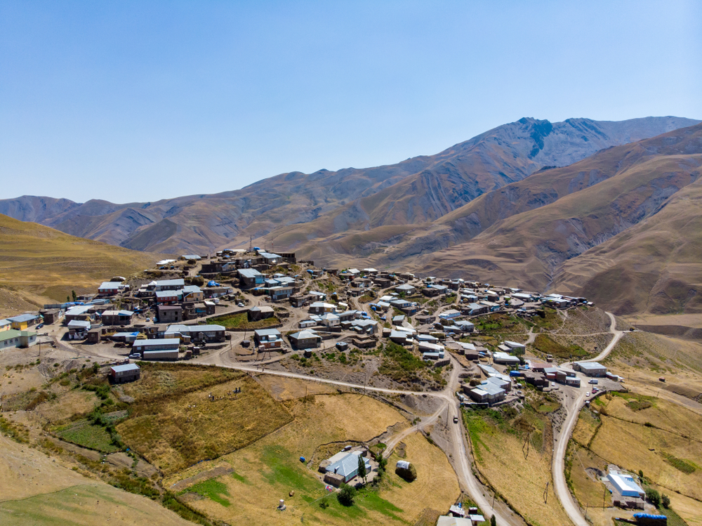 Town of Xinaliq (Khinalug) in the mountains near Quba, in Azerbaijan