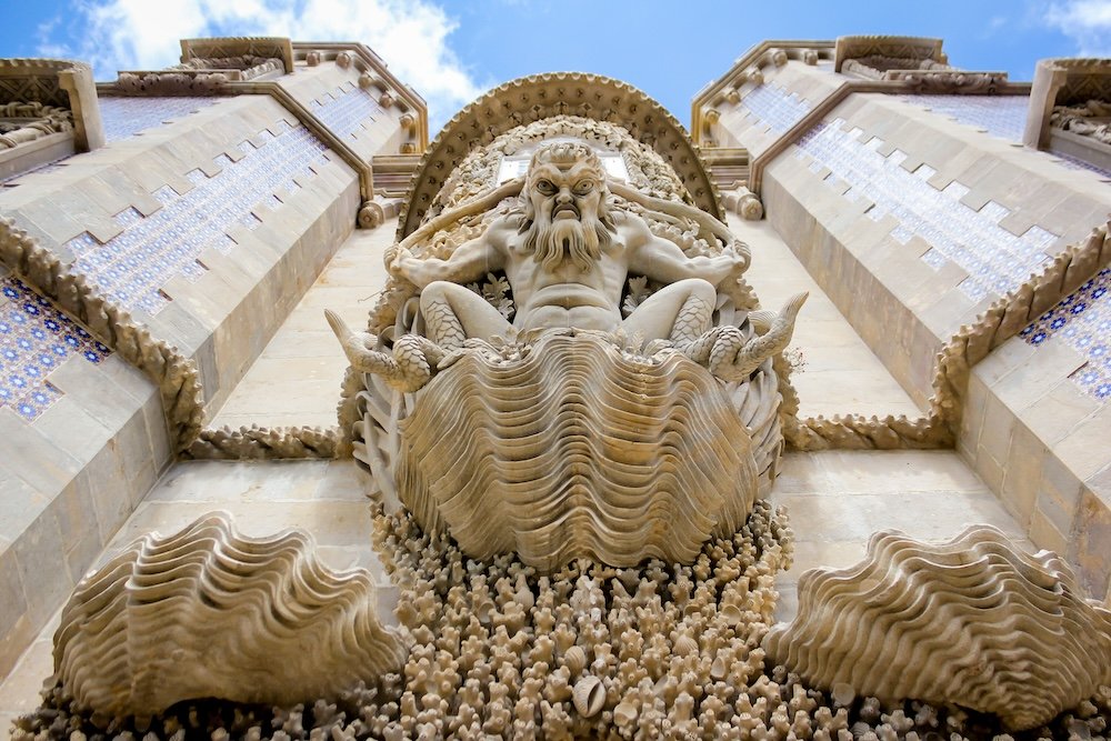 Pena Palace A sculpture of Triton, Pena Palace