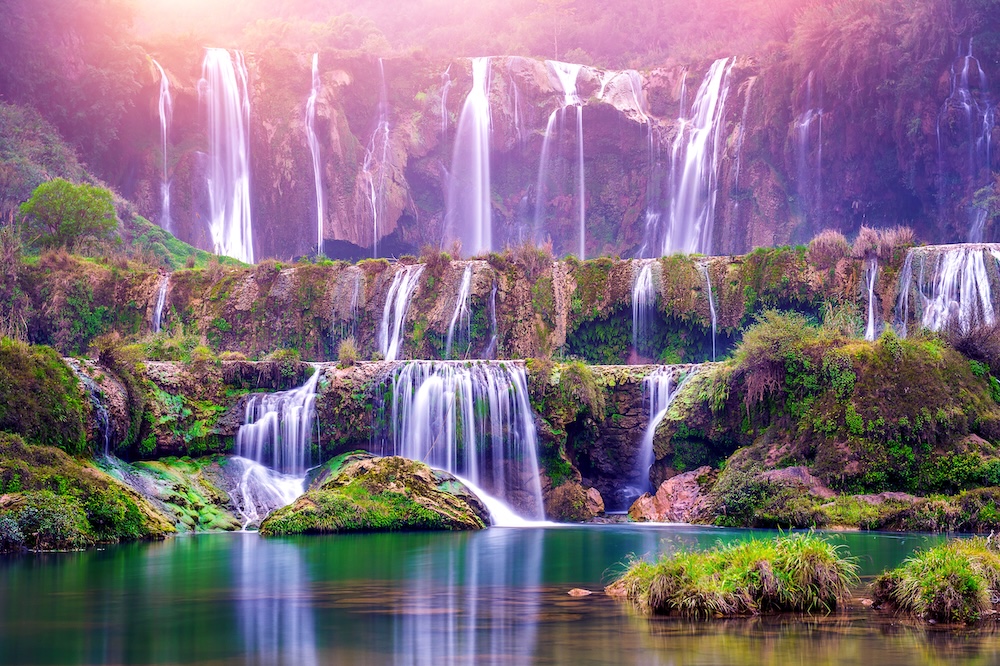 Jiulong waterfall in Luoping, China.