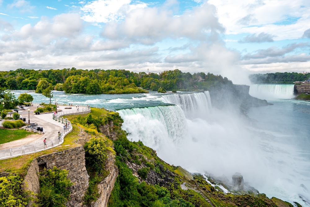 Niagara Falls on America side in the morning with clear sky , Buffalo , United