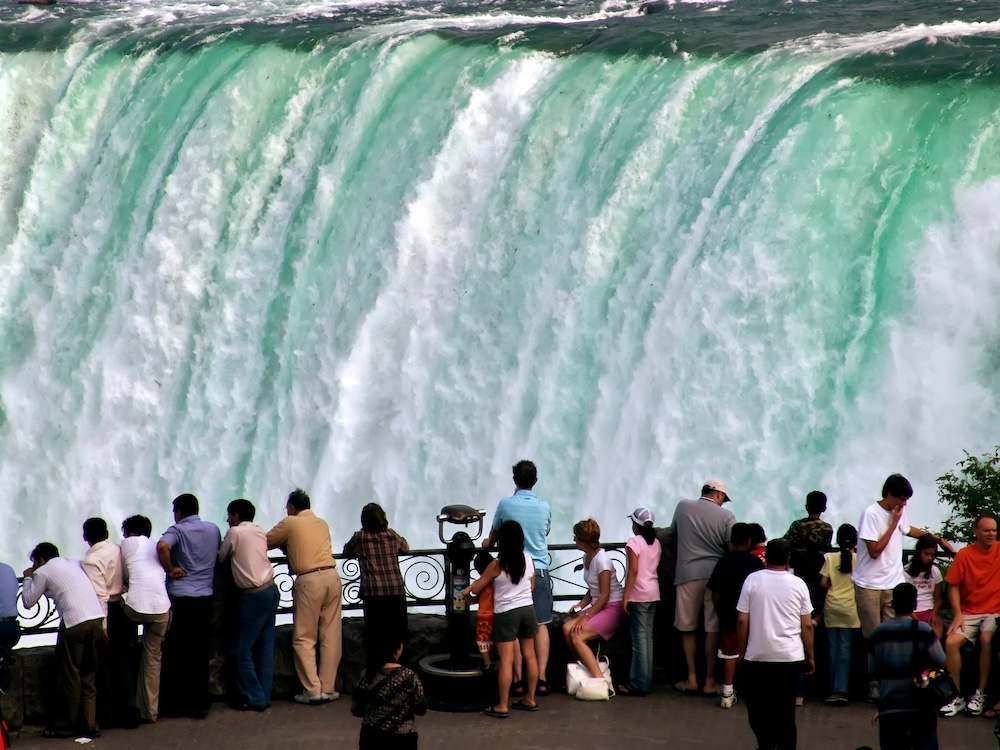Tourists at Niagara Falls