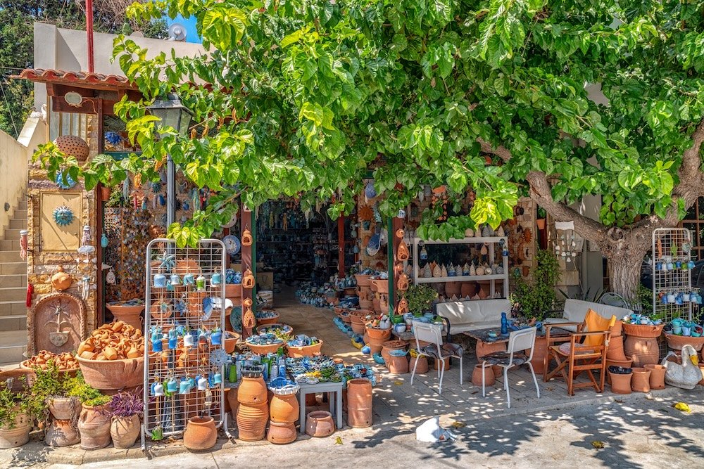 Traditional pottery shop in Margarites village